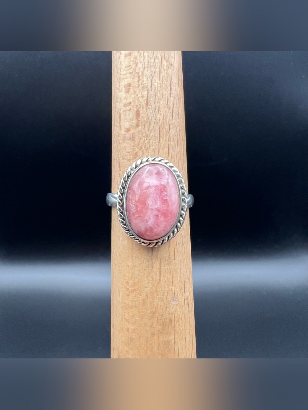 Sterling Silver Rhodochrosite Ring